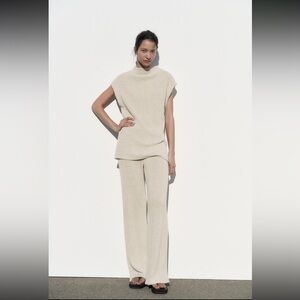 Zara set never worn size small color sand